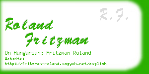 roland fritzman business card